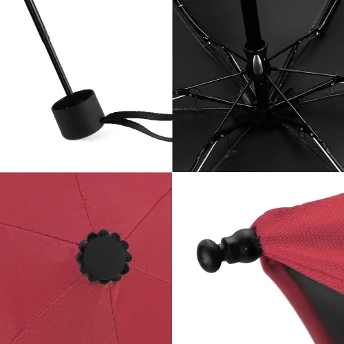 Vista 4 de Yoobure Mini paraguas pequeño con estuche ligero diseño compacto perfecto para viajes, ligero y portátil, sombrilla para sol y lluvia al aire libre