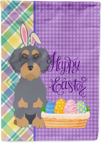 Vista 12 de Caroline's Treasures WDK4925GF Bandera de Pascua Airedale Terrier negra y tostada, tamaño jardín, bandera decorativa para patio exterior, patio