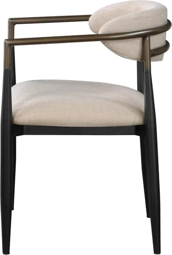 Vista 5 de Acme Jaramillo Barrel - Silla lateral en color beige y negro (juego de 2)