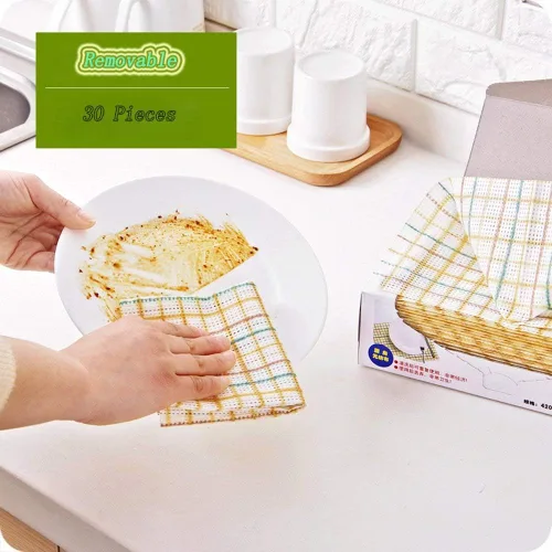 Vista 6 de Toallas de limpieza desechables para platos de fibra antiadherente, reutilizables, prácticas, paños de limpieza para el hogar, cocina, trapos