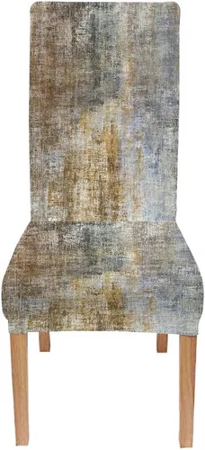 Vista 85 de TOMWISH Juego de 2 fundas para sillas de comedor, color turquesa y gris, fundas elásticas para sillas Parsons, de elastano, lavables, protectores