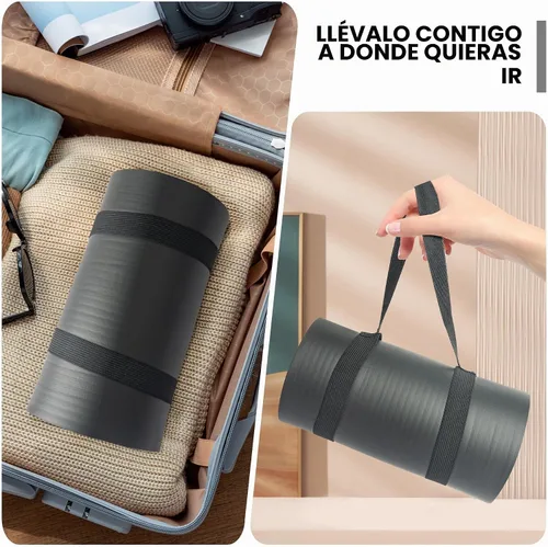 Vista 7 de Cojín de Rodillera para Yoga de 0.8 pulgadas (20mm) de Grosor Esterilla de Yoga con Correa de Transporte para Rodillas, Codos, Muñecas y Espalda sin