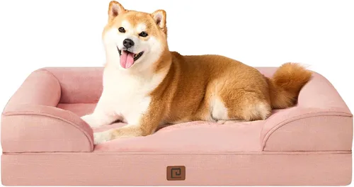 Vista 67 de EHEYCIGA – Cama ortopédica impermeable para perros pequeños, de espuma viscoelástica tipo caja de huevos, con bordes elevados y base antideslizante