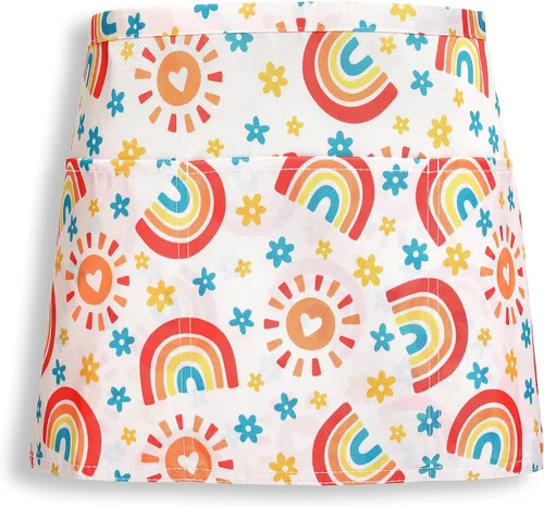 Vista 10 de Plum Hill Bonito delantal para profesores con bolsillos, delantal de cintura para profesora para mujeres, delantal escolar para profesores