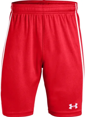 Vista 4 de Under Armour Pantalones cortos de fútbol Maquina 2.0 para niño Granate (609)/Blanco