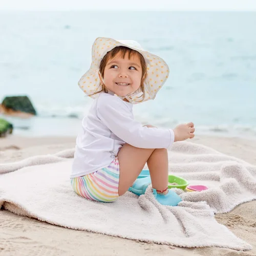 Vista 3 de i Play - Pañales de natación absorbentes reutilizables para bebé, diseño a rayas de arcoíris, 12 meses, Raya arcoíris