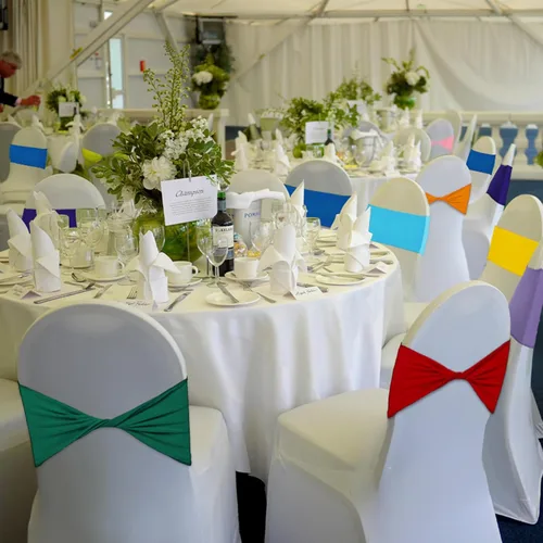 Vista 7 de Mixweer 36 bandas elásticas de elastano multicolor para silla, lazos para silla, sin hebilla, fundas elásticas de colores surtidos para bodas
