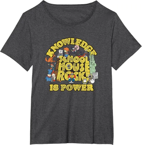 Vista 22 de Camiseta vintage con logo de Schoolhouse Rock "Knowledge is Power" de la serie de TV Azul Marino