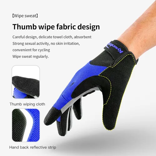 Vista 3 de KynciLOR Guantes de ciclismo para mujer y hombre, guantes de ciclismo con dedos para pantalla táctil y almohadillas de palma con silicona