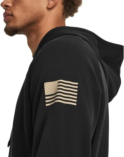 Vista 4 de Under Armour Freedom - Sudadera con capucha con logotipo de bandera grande para hombre