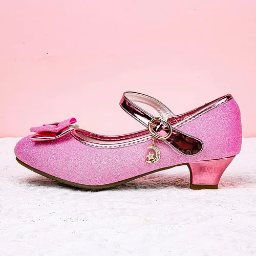 Vista 4 de Zapatos de ballet Mary Jane para niñas, zapatos de princesa de tacón bajo