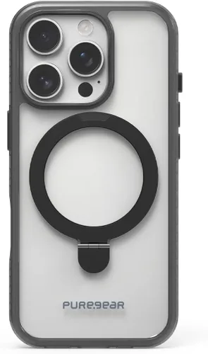 Vista 7 de PureGear Funda delgada para iPhone 16, con MagSafe (transparente/negro)