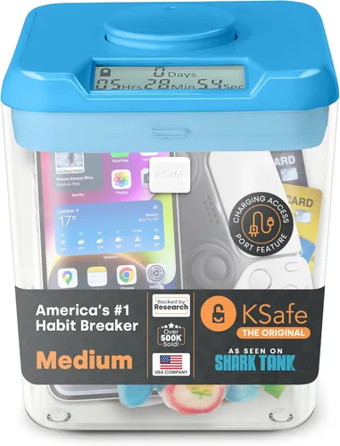 Vista 8 de KSafe - Caja de bloqueo con temporizador para teléfonos, aperitivos y medicamentos, caja fuerte para celulares, cárcel y alimentos con temporizador