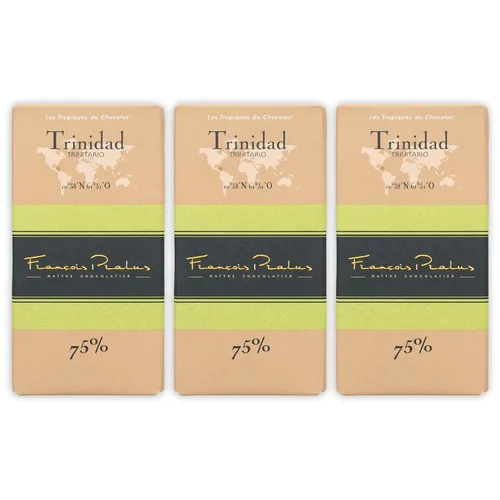 Vista 6 de François Pralus Melissa 45% Chocolate con leche, paquete de 3 unidades, chocolate francés, grano a barra, comercio directo, sin gluten, sin soja
