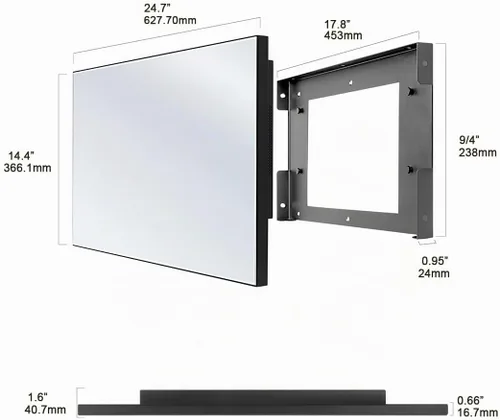 Vista 5 de Soulaca 27 pulgadas Smart Mirror impermeable TV para baño Hotel LED Televisión webOS Control de voz ATSC DTV sintonizador WiFi Bluetooth SPA Hotel