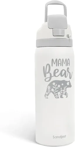 Vista 47 de Botella de agua de acero inoxidable con bandera estadounidense, aislada al vacío, tapa de botón, 32 onzas, regalos para patriota 4 de julio