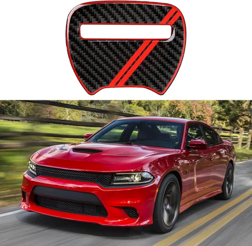 Vista 18 de Coche cambio cambio panel cubierta calcomanías para 2011 2012 2013 2014 Dodge cargador accesorios fibra carbono interior pegatinas
