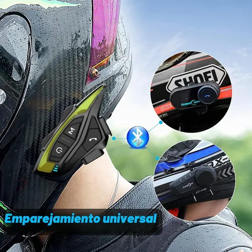 Vista 5 de Kit de intercomunicador Bluetooth para casco de motocicleta, casco de motocicleta con cancelación de ruido DSP/CVC, intercomunicador de casco de 8