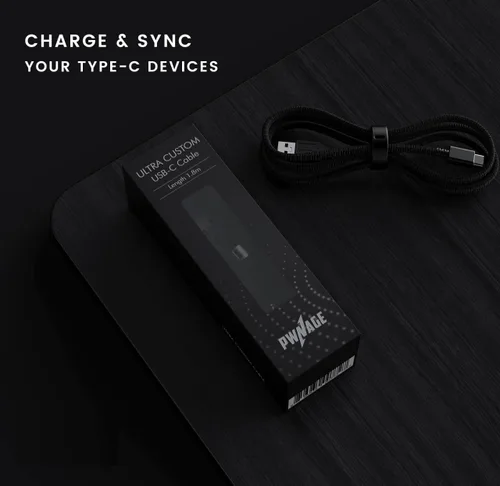 Vista 3 de PWNAGE Cable USB C ultra flexible de Paracord ultra personalizado para teclado de juegos, mouse, carga, cable de teclado mecánico de doble funda
