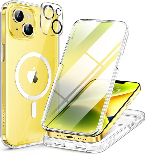 Vista 101 de Miracase - Funda magnética para iPhone 13 Pro Max de 6.7 pulgadas (compatible con MagSafe), transparente, completo, protector de pantalla de vidrio