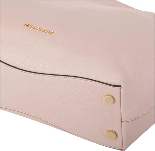 Vista 4 de Michael Kors Raven - Bolso de hombro grande de piel con guijarros Rosa (rosa suave).