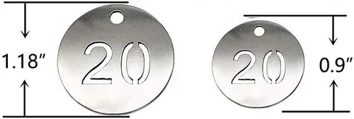 Vista 2 de Diámetro de 1.18 pulgadas de acero inoxidable hueco, etiquetas clave con anillos (1-10)