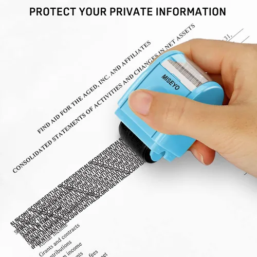 Vista 2 de Miseyo Sellos de rodillo de protección contra robo de identidad para privacidad de código de barras de datos, prevención de seguridad antirrobo
