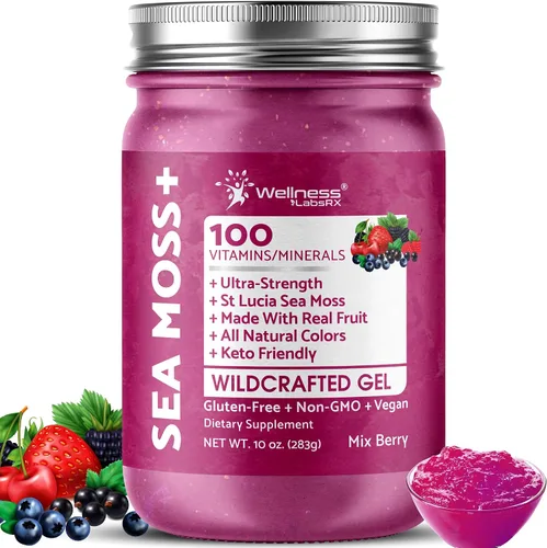 Vista 14 de Gel de musgo de mar irlandés crudo - Superalimento de musgo marino recolectado en la naturaleza - Sabor a manzana y canela, rico en vitaminas