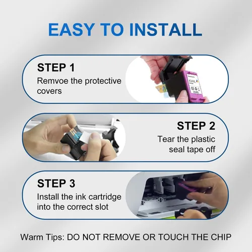 Vista 4 de Cartuchos de tinta negros 65XL de repuesto para impresora HP 65XL Ink 65 de alto rendimiento con Envy 5055 5052 5058 DeskJet 3755 2655 3752 3720