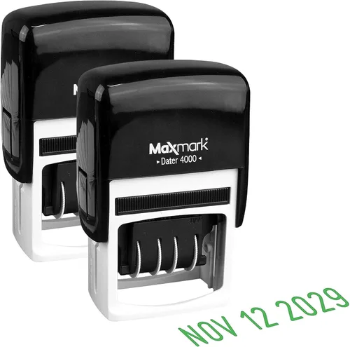 Vista 21 de MaxMark 2000 Dater - Sello de fecha autoentintado, color negro, paquete de 2