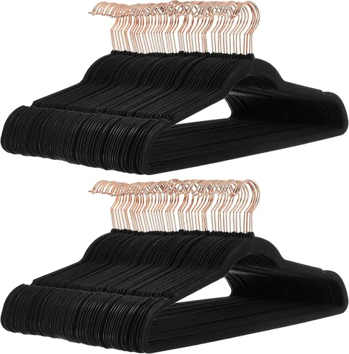 Vista 12 de Amazon Basics - Ganchos finos de terciopelo antideslizantes para trajes, paquete de 30, color negro