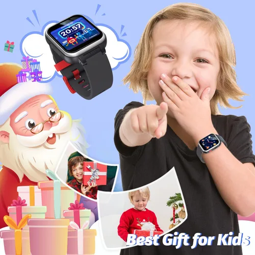 Vista 6 de Reloj inteligente para niños con juegos de rompecabezas, pantalla táctil HD, cámara de video, reproductor de música, podómetro, reloj despertador