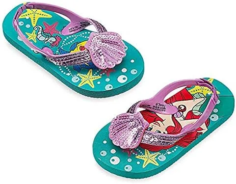 Vista 3 de Disney Store Ariel - Chanclas para niña con diseño de sirena, color verde