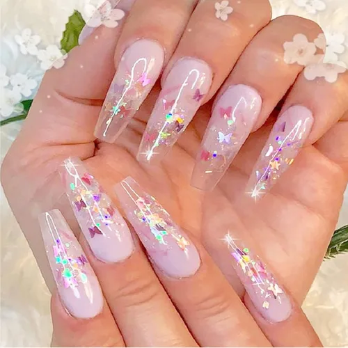Vista 5 de Diamantes de imitación para manualidades con purpurina gruesa para manualidades y diamantes de imitación para uñas con pinzas, 4 unidades, purpurina