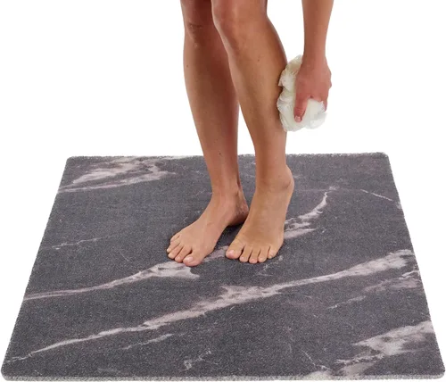 Vista 34 de Enkosi Alfombra de ducha antideslizante Loofah para suelos de ducha, bañera, baños, zonas húmedas, alfombrilla de baño acolchada con agujeros