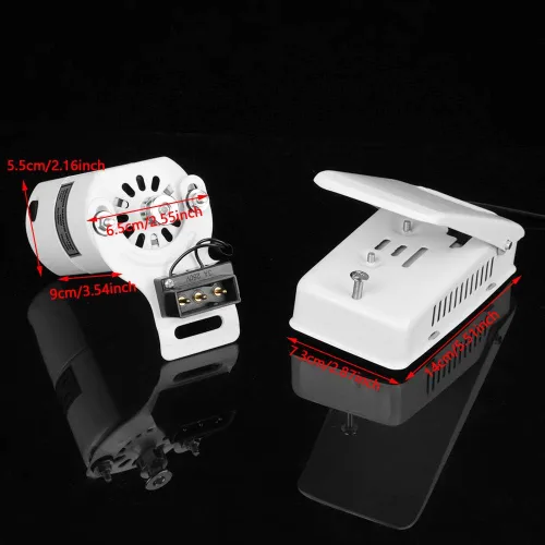 Vista 5 de Pedal de pie para máquina de coser, pedal de interruptor de acción de velocidades variables de 100 W con motor para piezas de máquina de coser