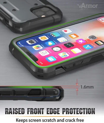 Vista 7 de VENA vArmor PRO - Funda de protección de cuerpo completo compatible con Apple iPhone 11 Pro (5.8 pulgadas 2019), funda resistente (grado militar)