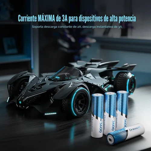 Vista 7 de Baterías de litio AA recargables con cargador 8 unidades 3600mWh