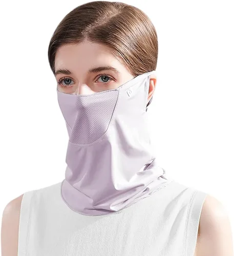 Vista 14 de Protector facial unisex UV multiusos protector para el cuello, polaina elástica para la cara con bucles para las orejas