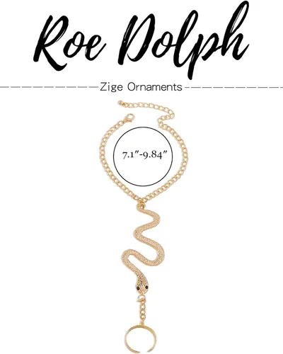 Vista 7 de Roe Dolph Pulsera de mano de plata para mujer, pulsera de anillo de dedo