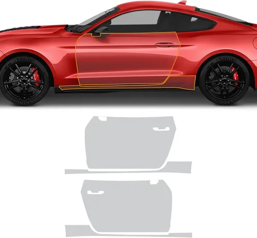 Vista 9 de Película protectora de pintura transparente precortada para automóvil autoadhesiva para Ford Mustang Shelby GT500 2021-2022 a prueba de lluvia