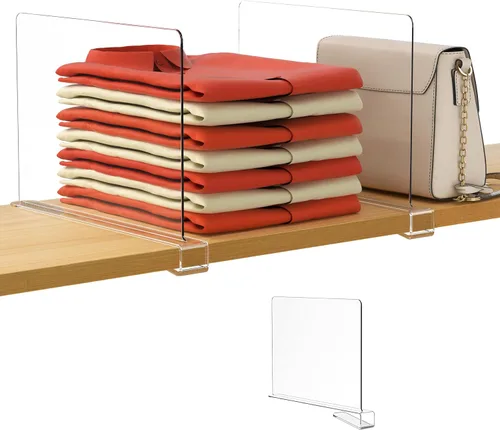 Vista 35 de HBlife 6 separadores de estantes negros, organizador vertical de bolso para armario, perfecto para suéteres, camisas, bolsos en el dormitorio