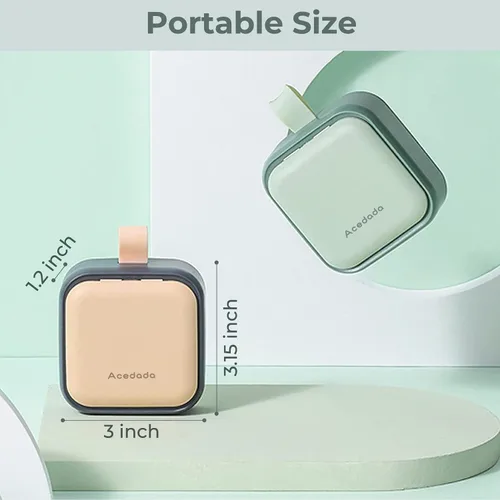 Vista 4 de Pastillero pequeño, lindo pastillero – Acedada Travel Daily Pastillero, contenedor portátil de píldoras bonito para bolsillo, soporte compacto