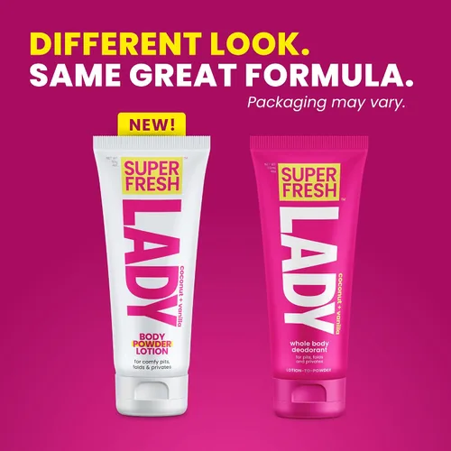Vista 2 de Super Fresh Lady Parts - Loción desodorante con protección en polvo, para senos, partes privadas, entrepierna y muslo interior, absorbe el sudor