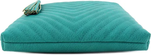 Vista 4 de Bandolera o bolsa mediana con patrón triangular, de estilo cruzado, acolchada y con borla