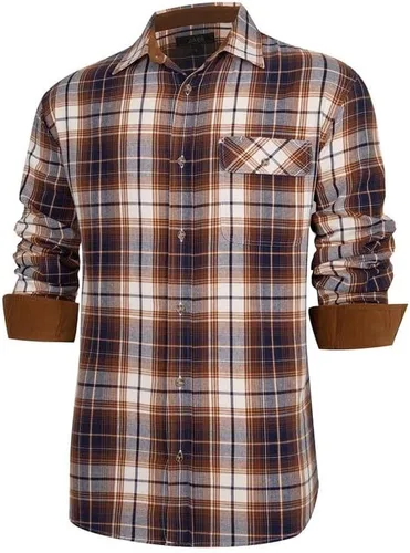 Vista 4 de JIAER Camisa casual de franela de manga larga con botones para hombre