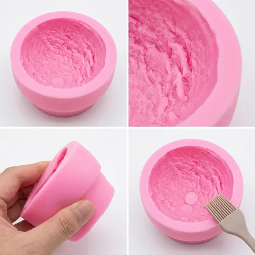 Vista 3 de KuuGuu 3 moldes de silicona en forma de bola de helado 3D, molde de semiesfera, molde de galletas de pastelería para pudín de chocolate, cúpula