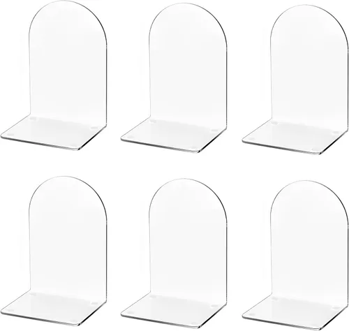 Vista 6 de Lulonpon 2 Piezas Sujetalibros, Sujetalibros, Sujetalibros para Estantes, Sujetalibros para Libros Pesados, Sujetalibros Transparentes, Sujetalibros