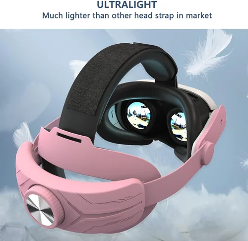 Vista 2 de Comfort Head Strap for Oculus Quest 3, MTomatoVR Lightweight Replacement Strap VR Accessaries, Reduce Face Pressure Comfortable Convenient Flip