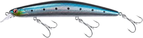 Vista 30 de LITTMA Señuelos de pesca de surf de California Señuelos de pesca de agua salada Jerkbait Crankbait Surf Minnow 110 - Sardina metálica Super Glow